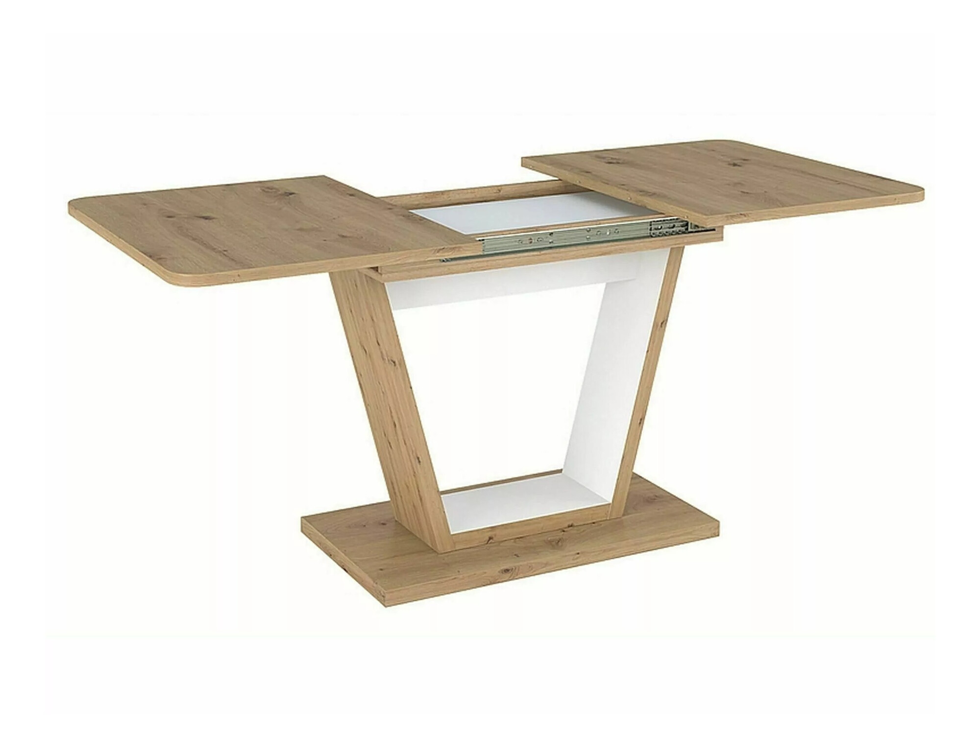 Table Detroit 135 (Chêne Artisan + Blanc)