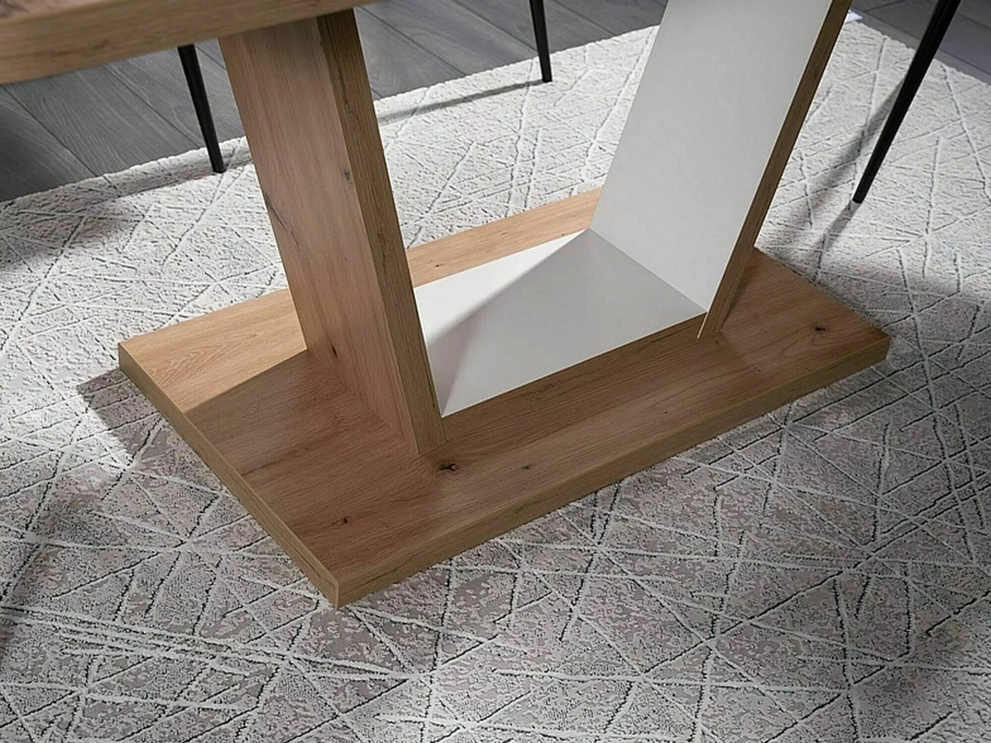 Table Detroit 135 (Chêne Artisan + Blanc)