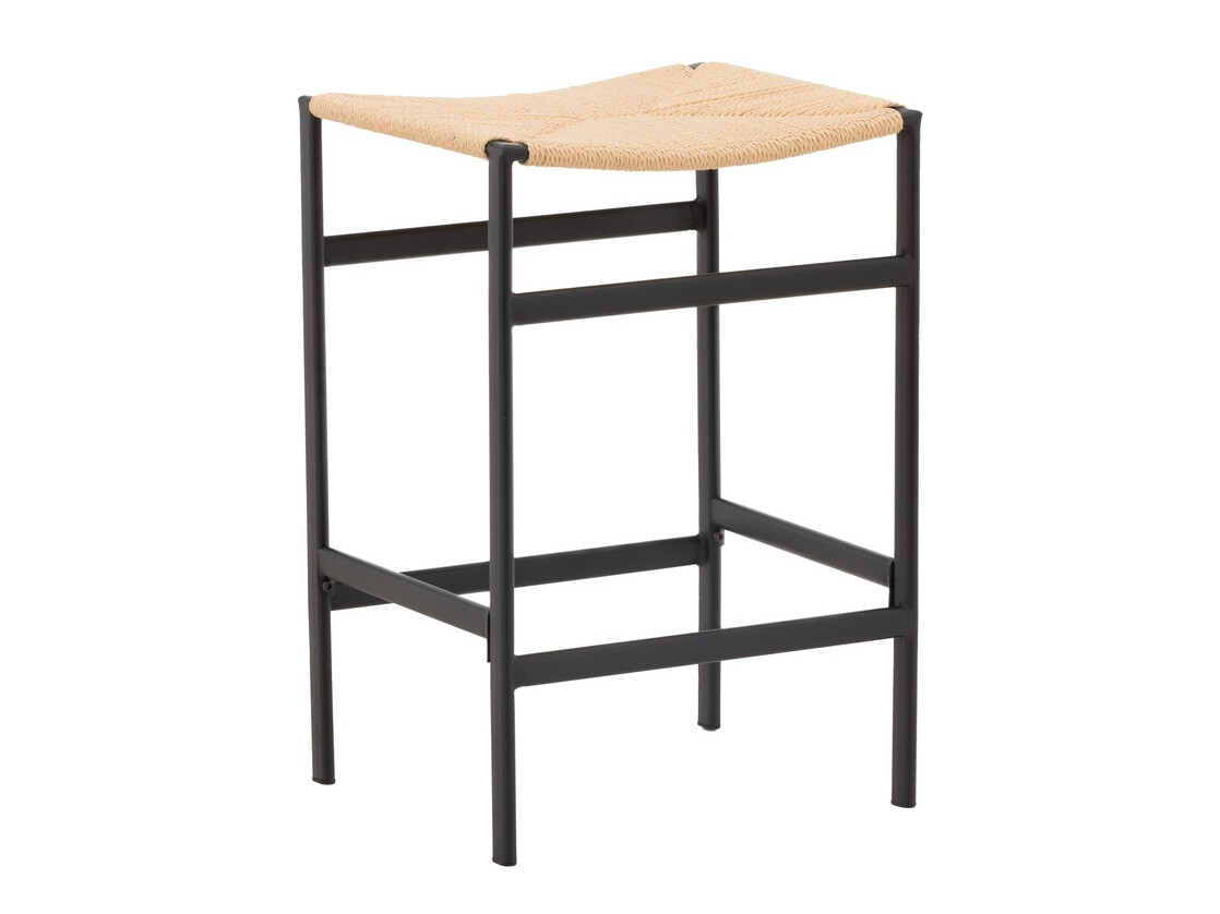 Chaise de bar mi-hauteur Dallas 4564 (Noir + Brun clair)