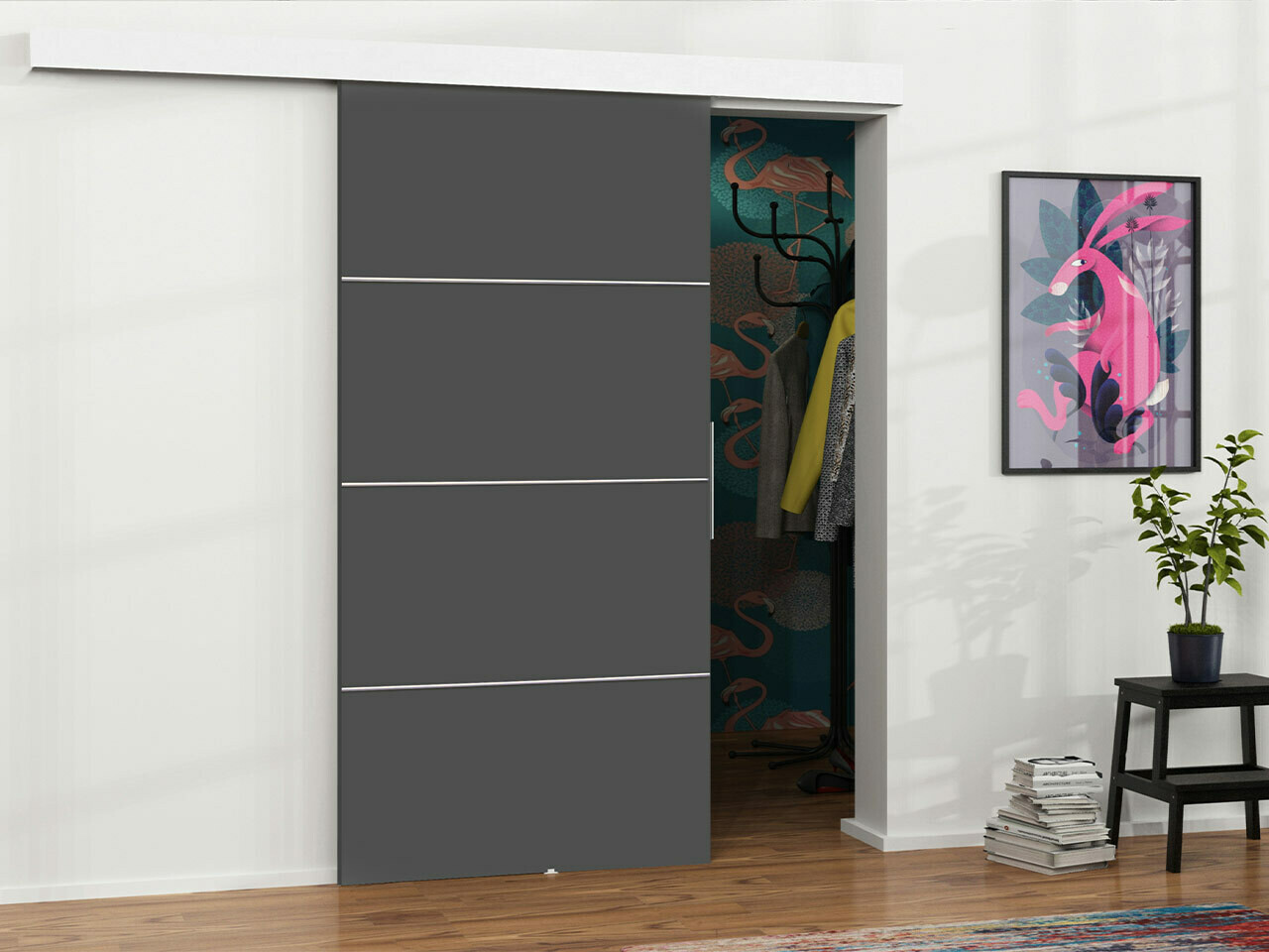 Porte coulissante Dover 145 (Anthracite)