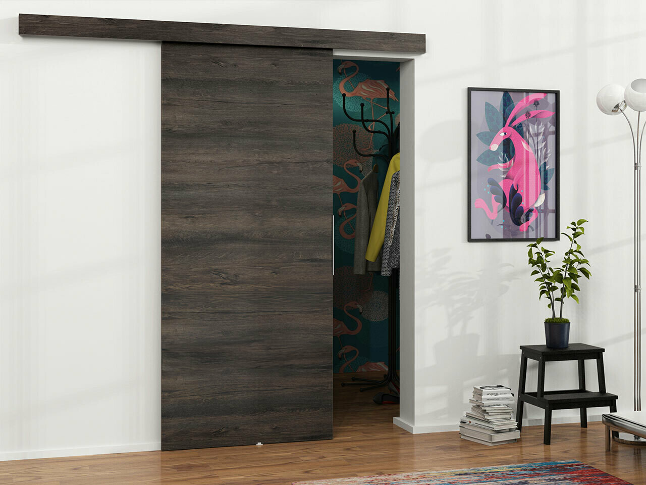 Porte coulissante Dover 217 (Chêne sombre)