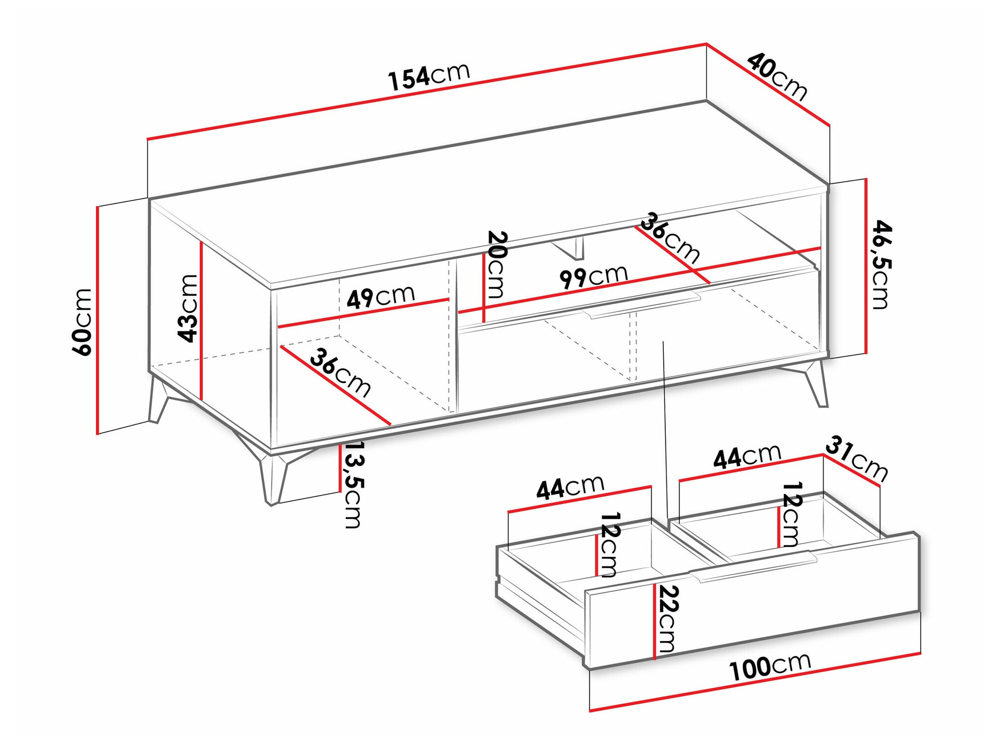 Meuble TV Comfivo Camlue 105