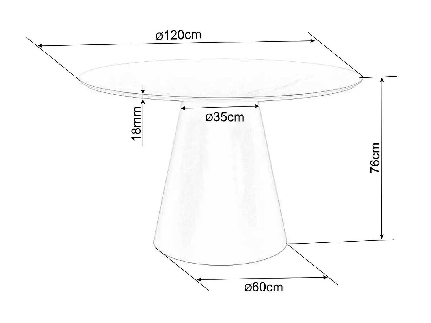 Table Detroit 137 (Marbre gris + Noir)