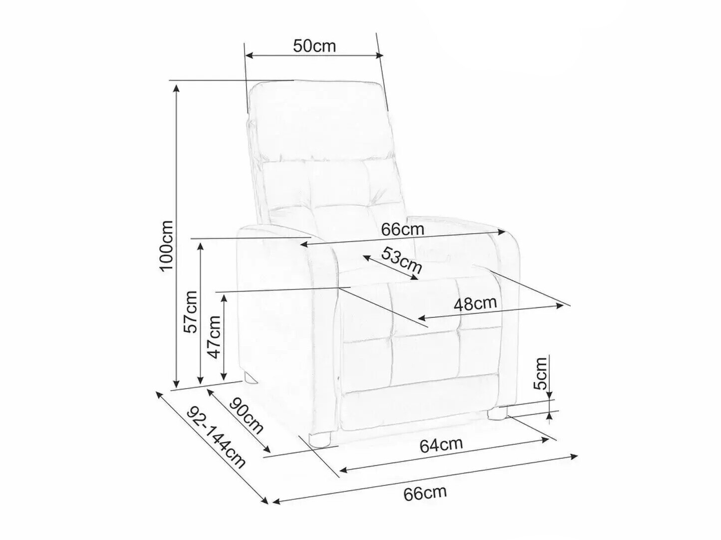 Fauteuil inclinable Detroit 197 (Brun clair)