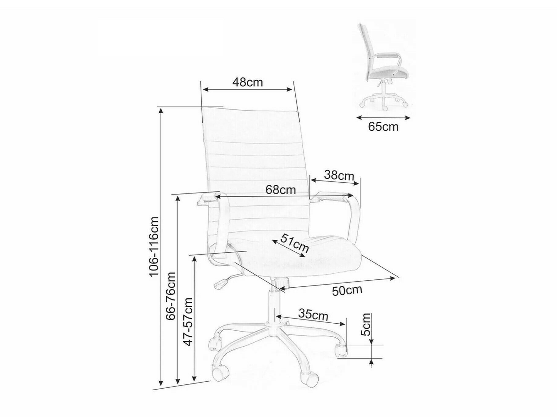Chaise de bureau Detroit 254 (Noir)