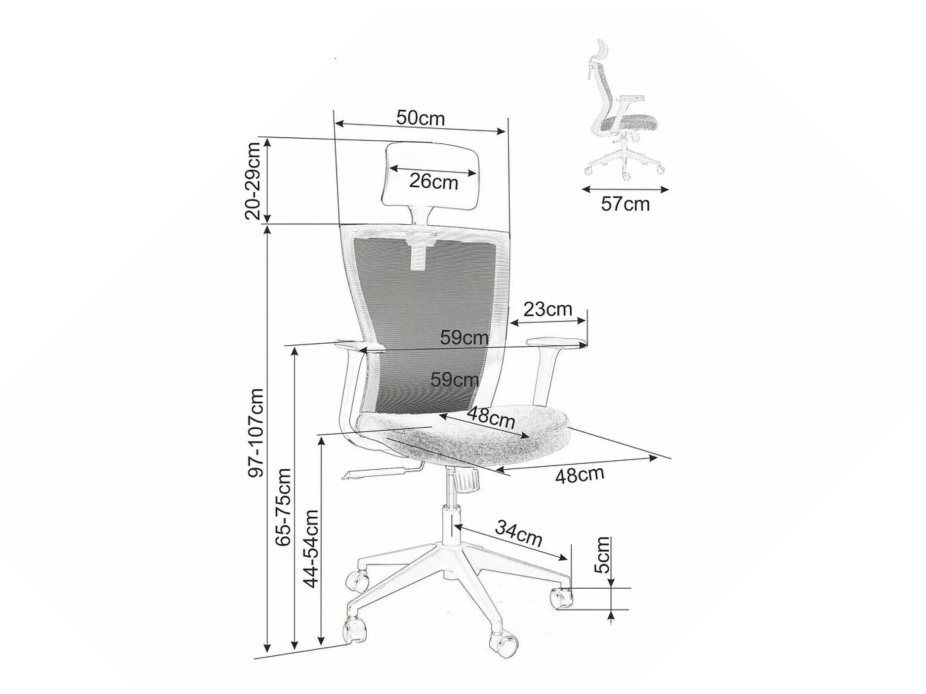 Chaise de bureau Detroit 270 (Noir + Jaune)