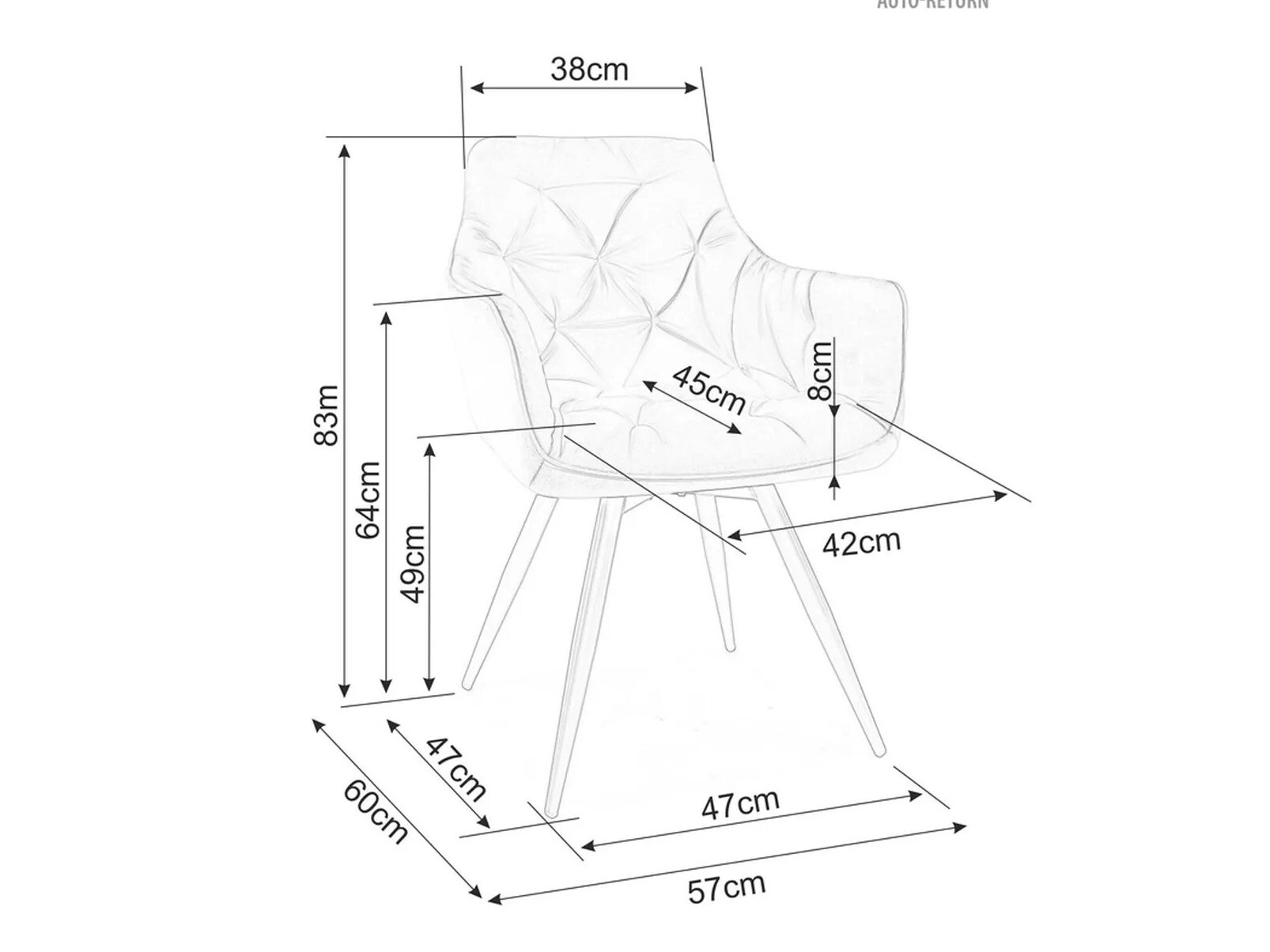 Chaise Detroit 286 (Brun clair)