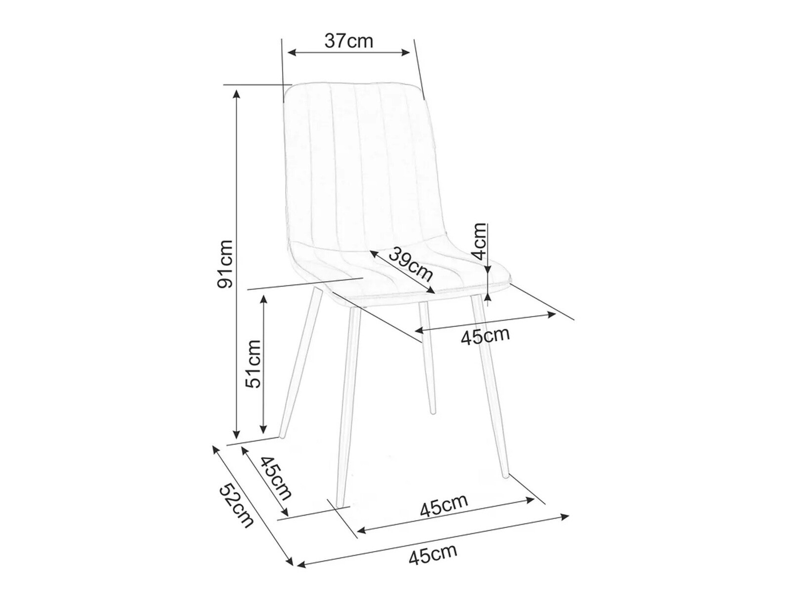 Chaise Detroit 287 (Gris foncé)