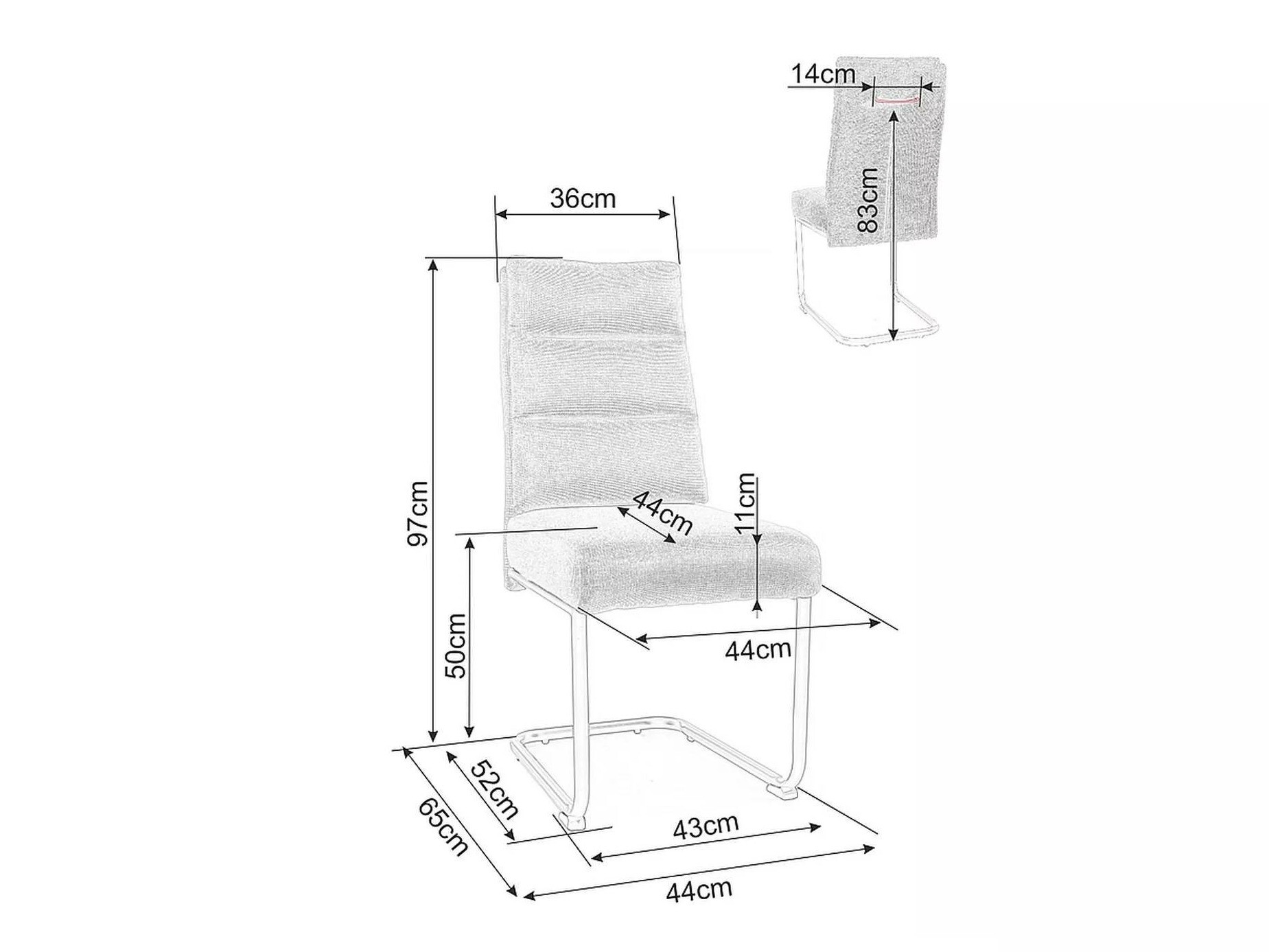 Chaise Detroit 294 (Olivier clair)