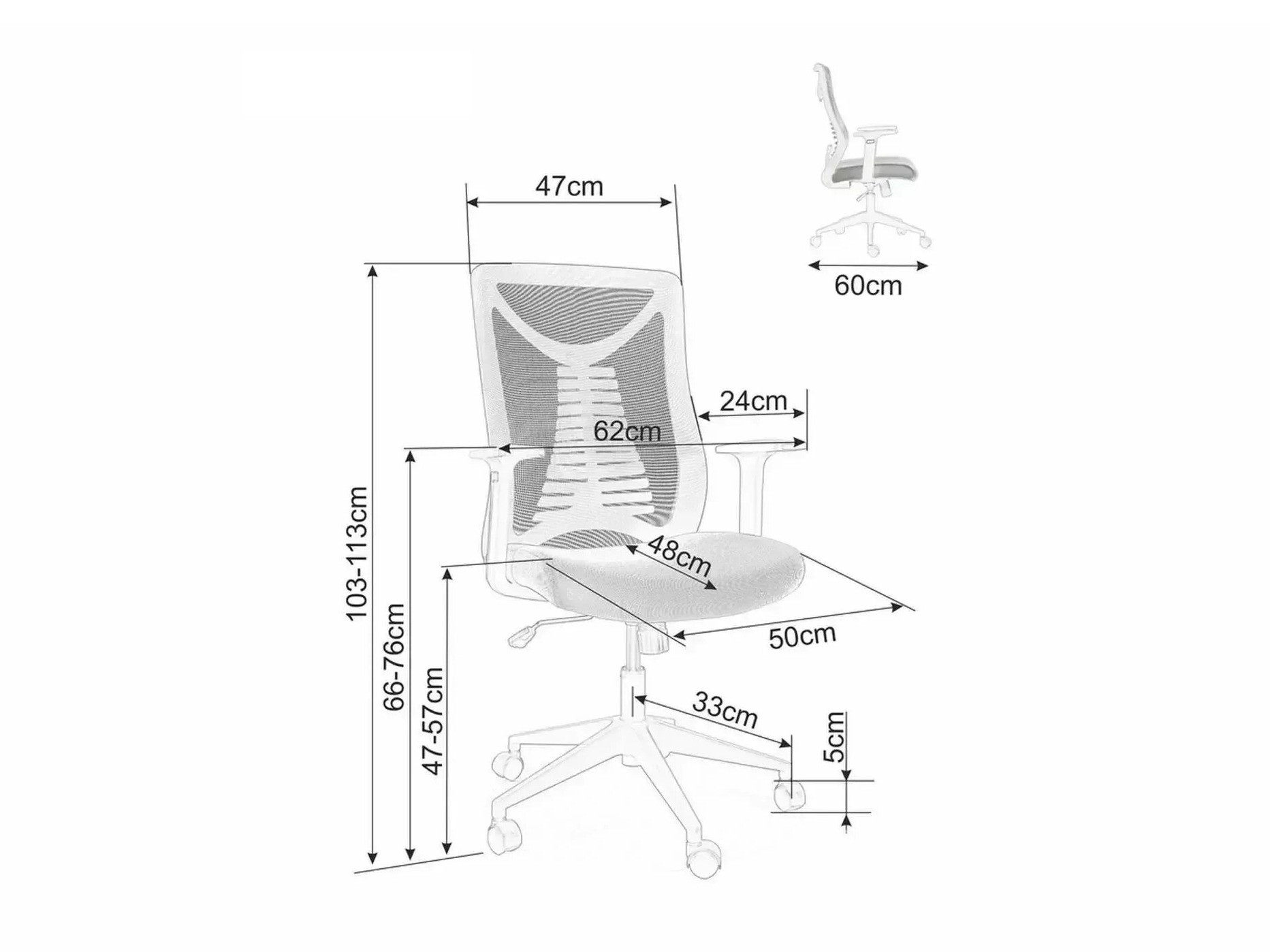 Chaise de bureau Detroit 302 (Noir)