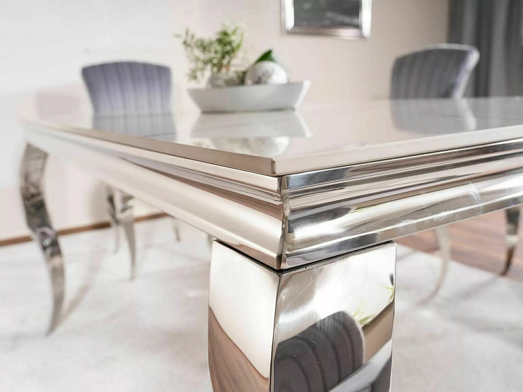 Table Detroit 325 (Argent + Marbre blanc)