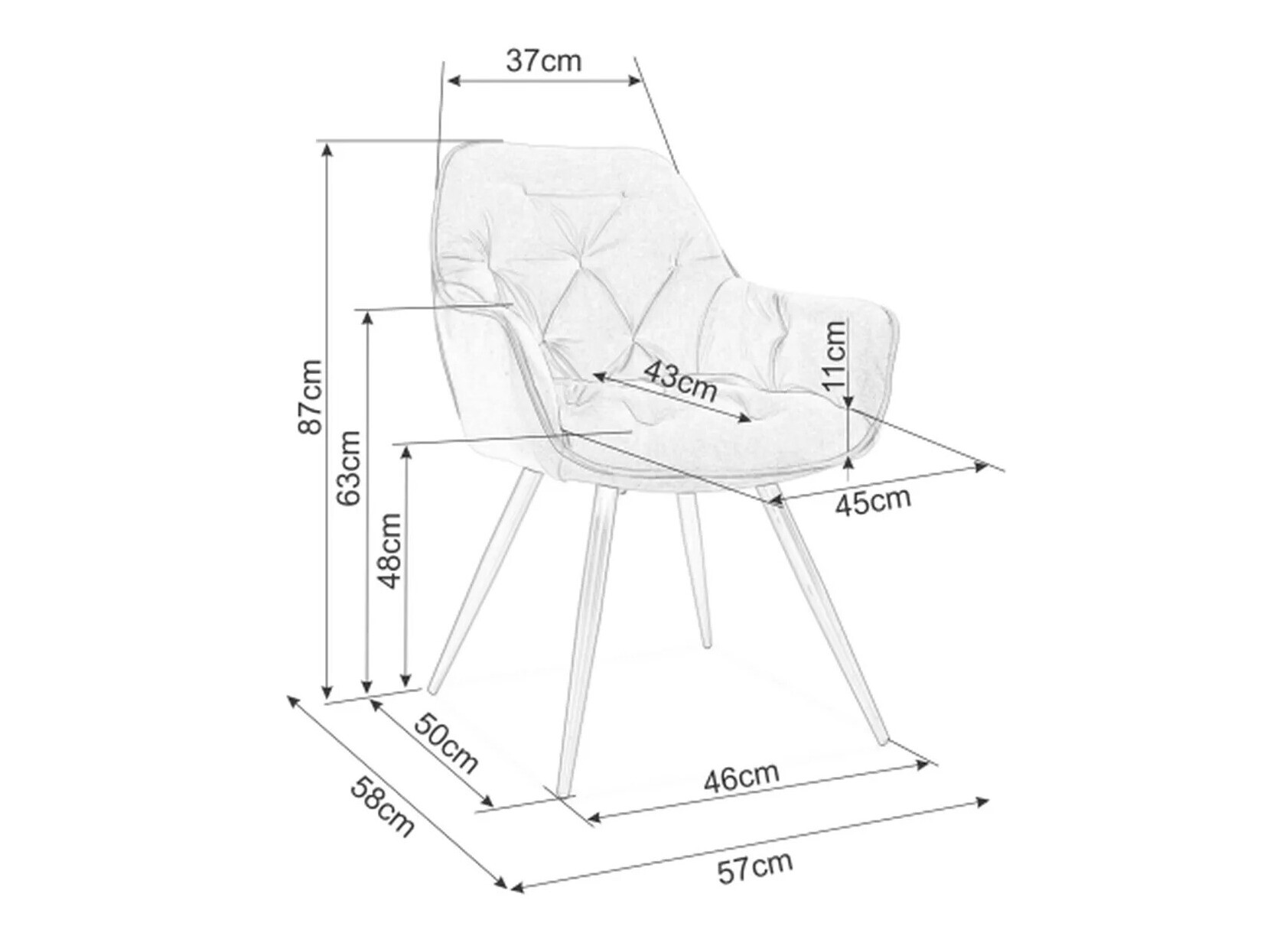 Chaise Detroit 354 (Beige)