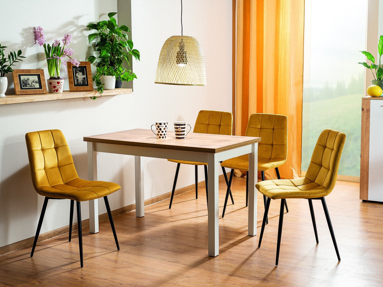 Table Detroit 345 (Chêne lancelot + Blanc)