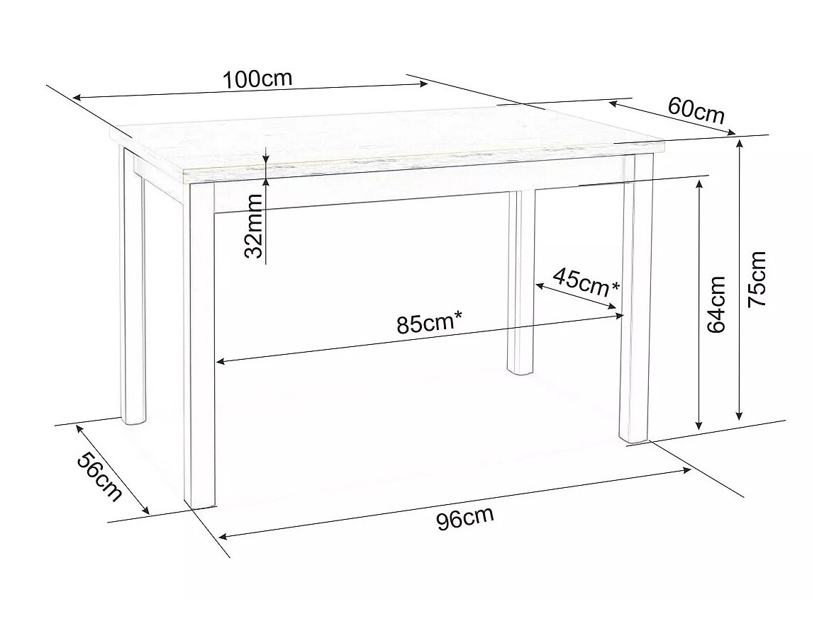 Table Detroit 349 (Chêne Artisan + Noir)