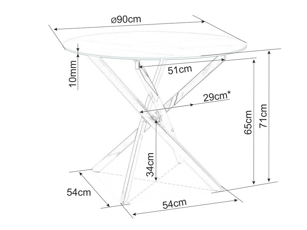 Table Detroit 375 (Doré)