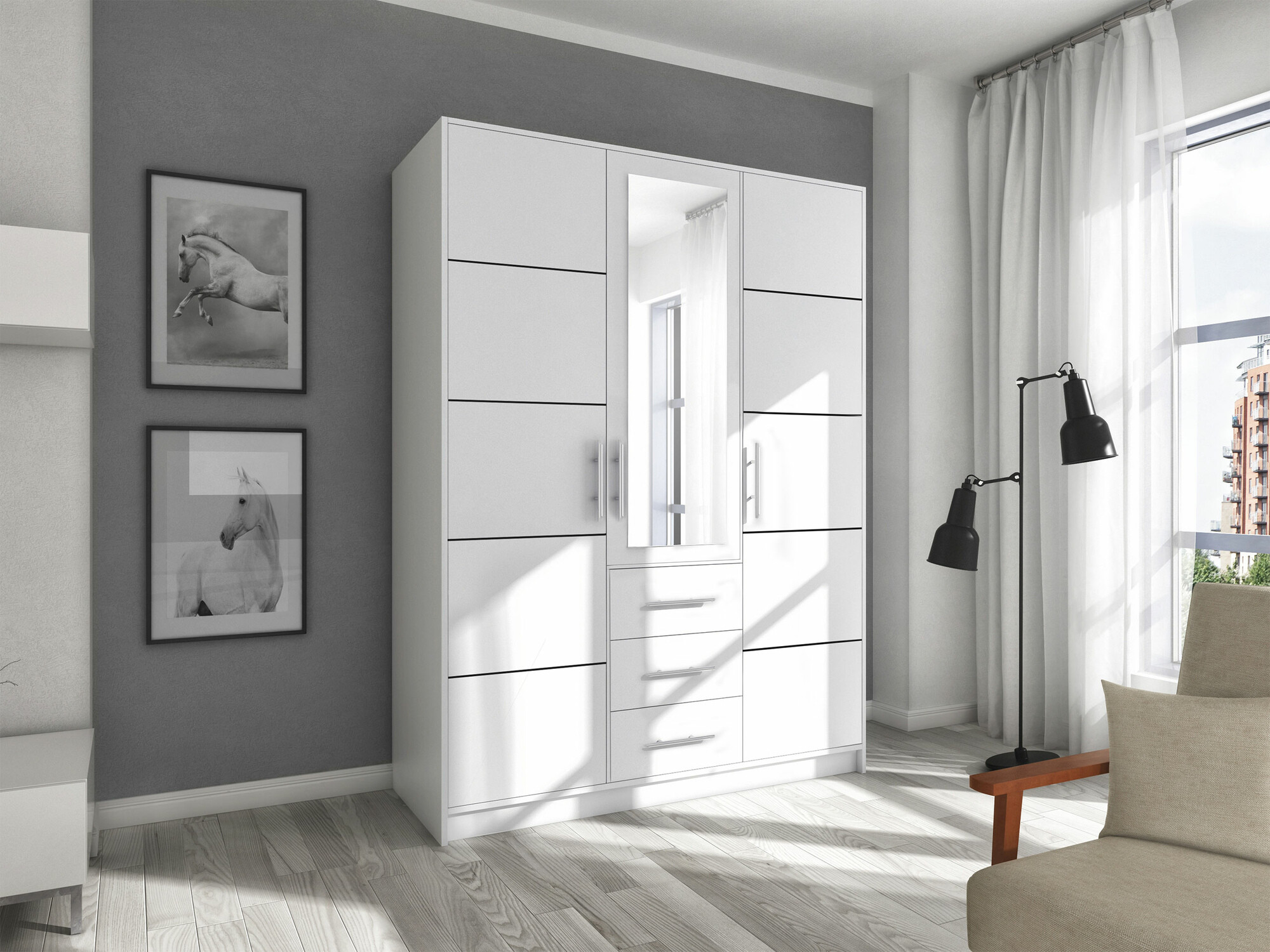 Armoire Dortivu 148 (Blanc)