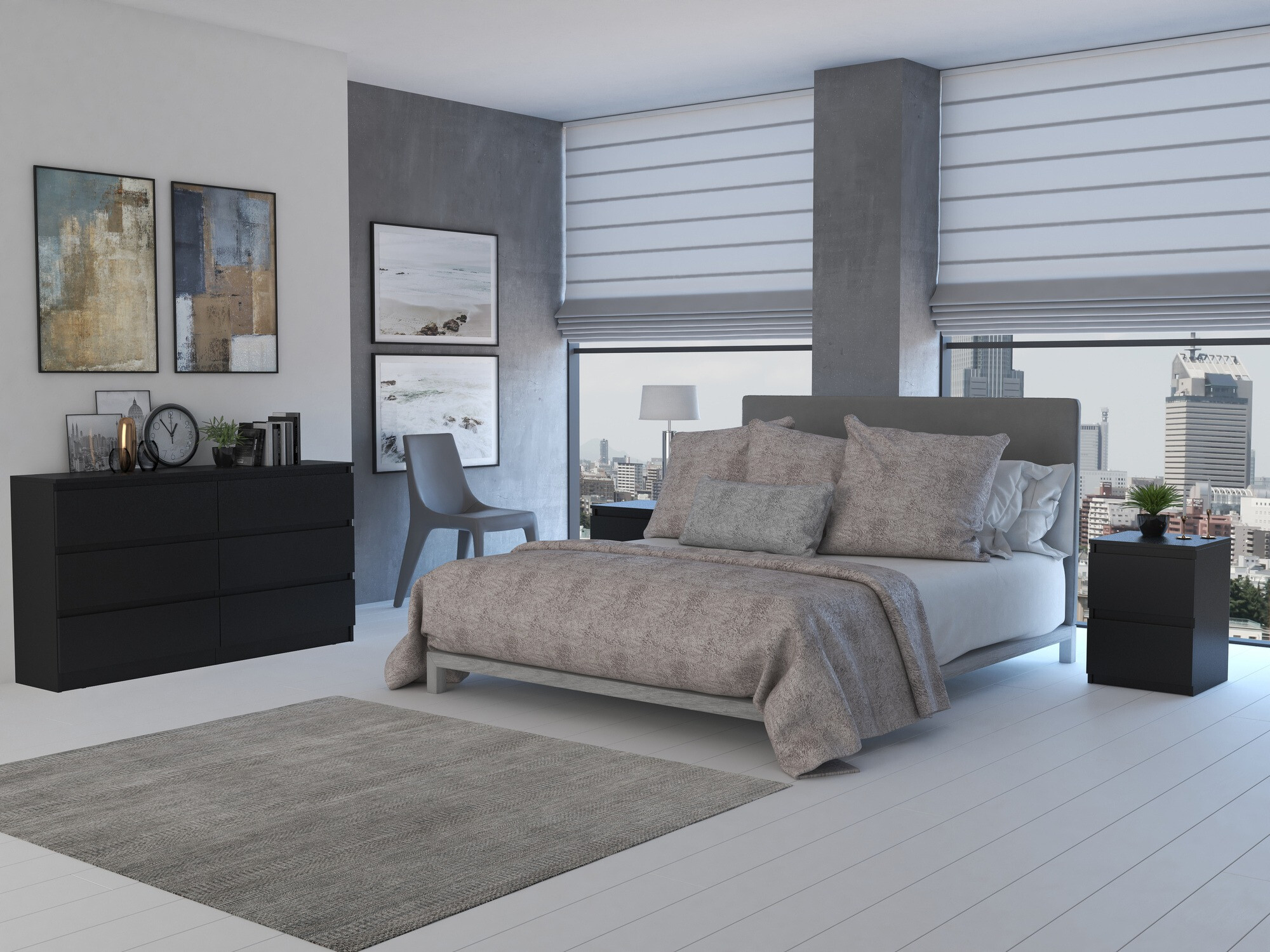 Commode Elbvelu 102 (Noir)