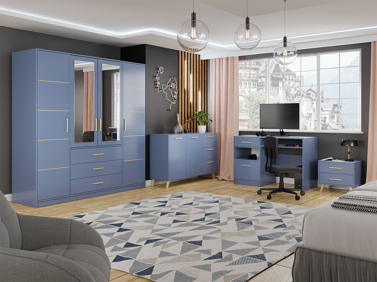 Ensemble de meubles Rosa I (Bleu)