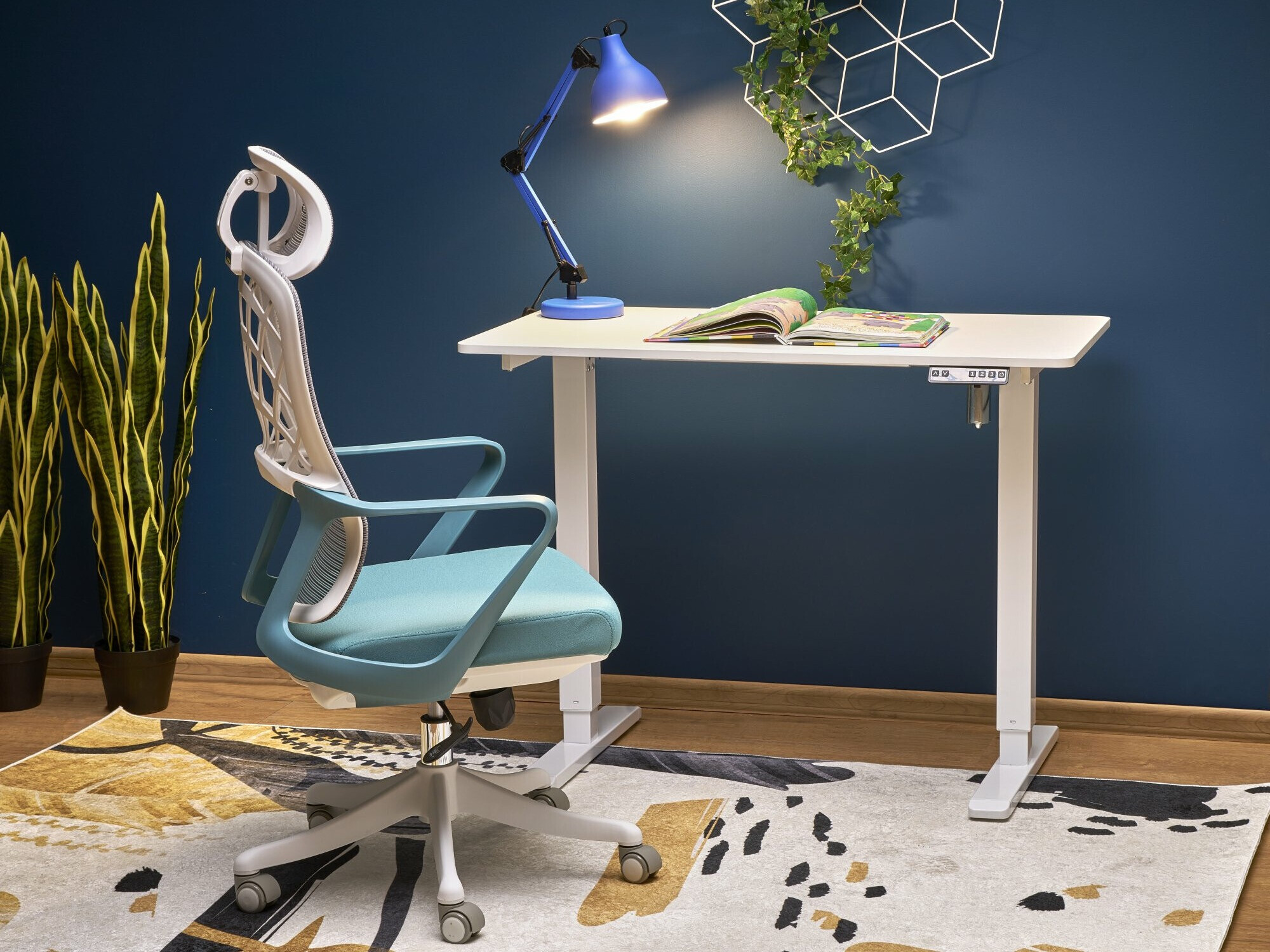 Bureau réglable en hauteur Houston 1704 (Blanc)