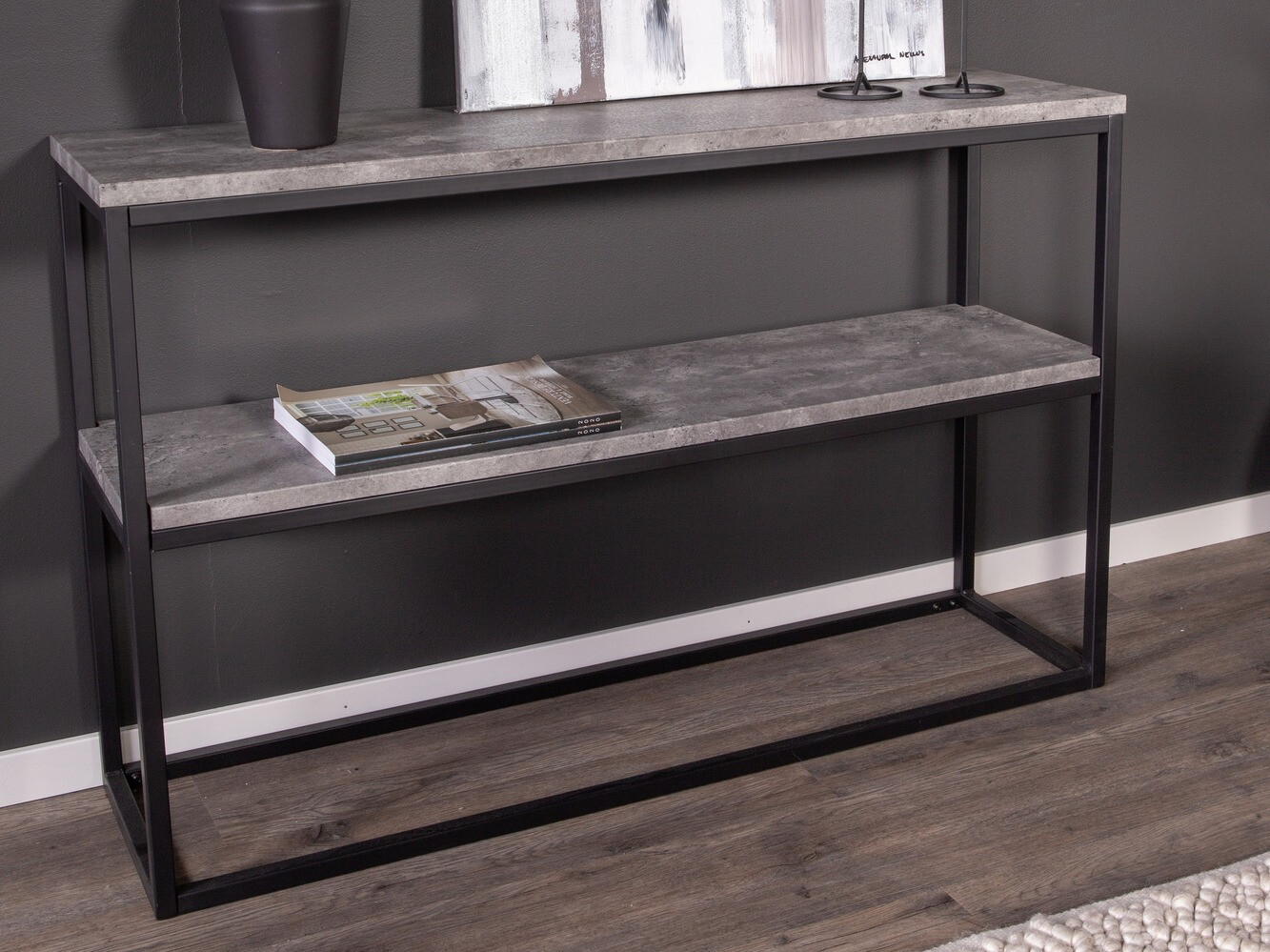 Console Dallas 2521 (Béton + Noir)