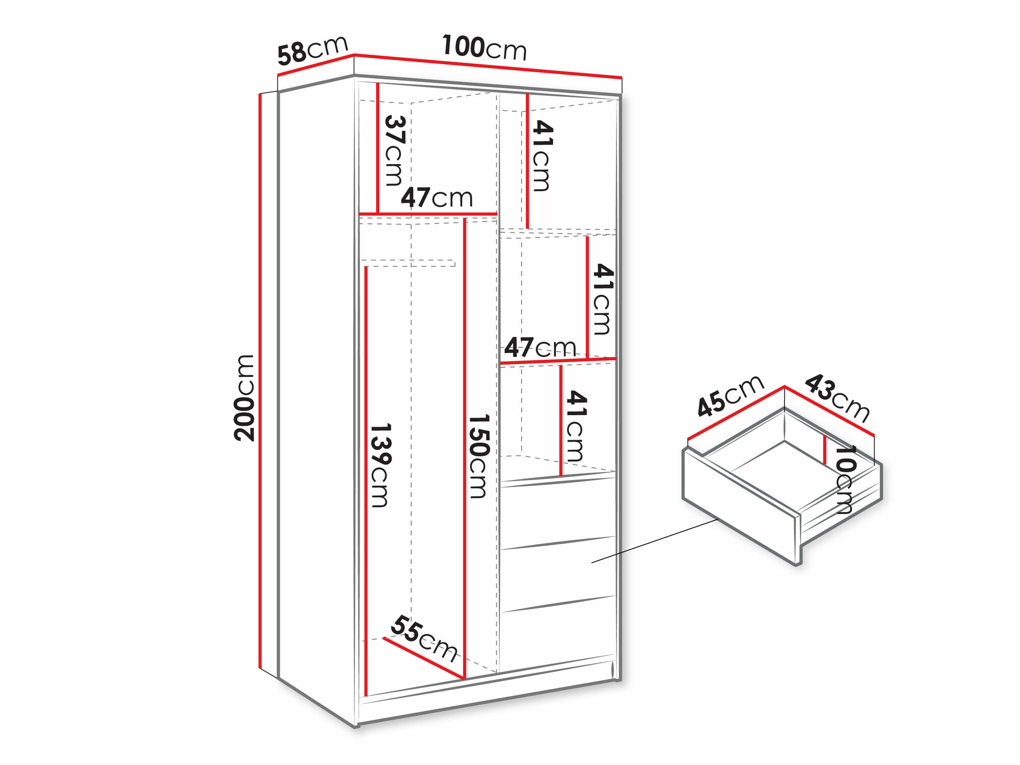 Armoire Collis (Chêne wotan + Noir)