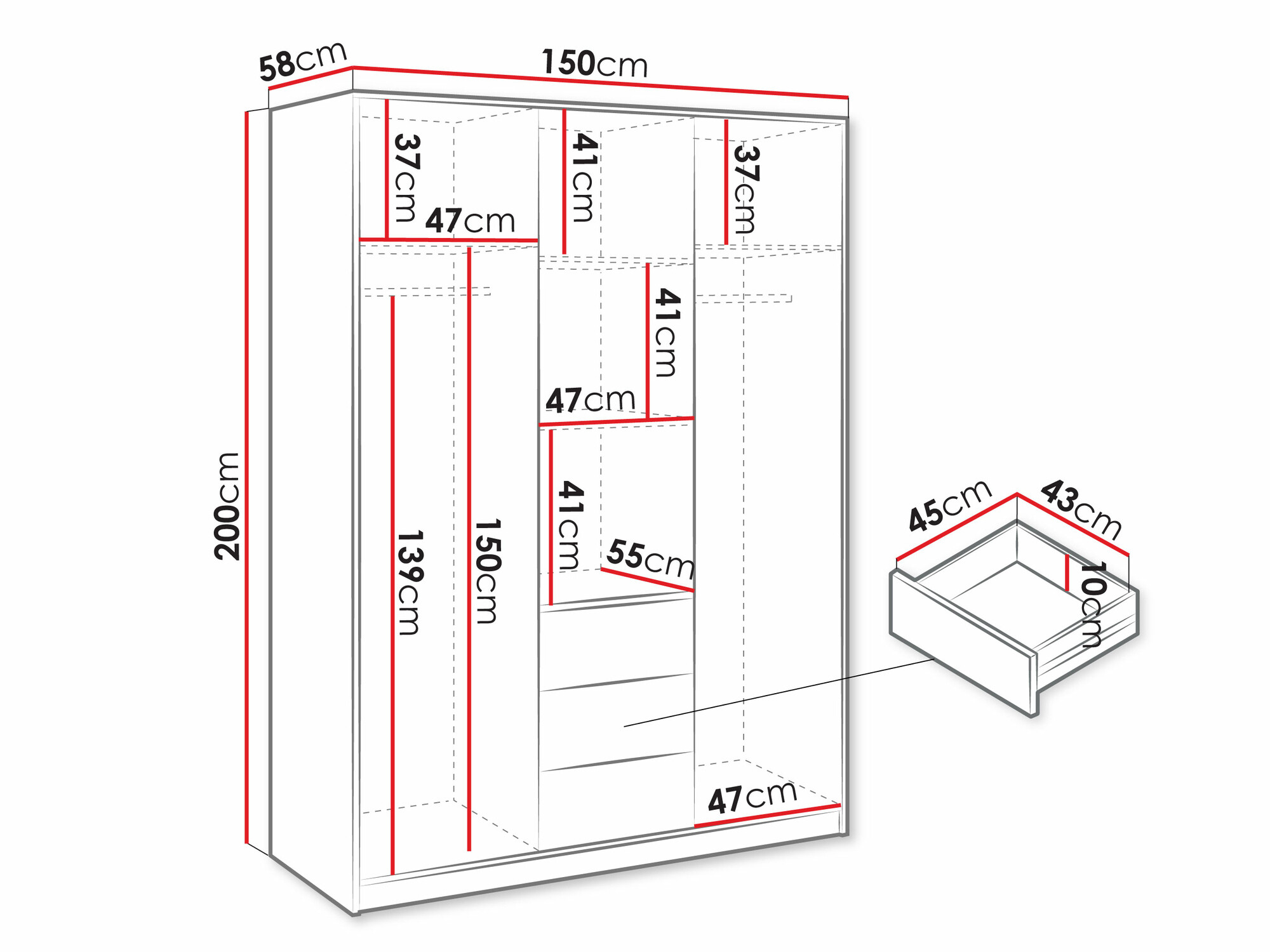 Armoire Collis I (Chêne wotan + Noir)