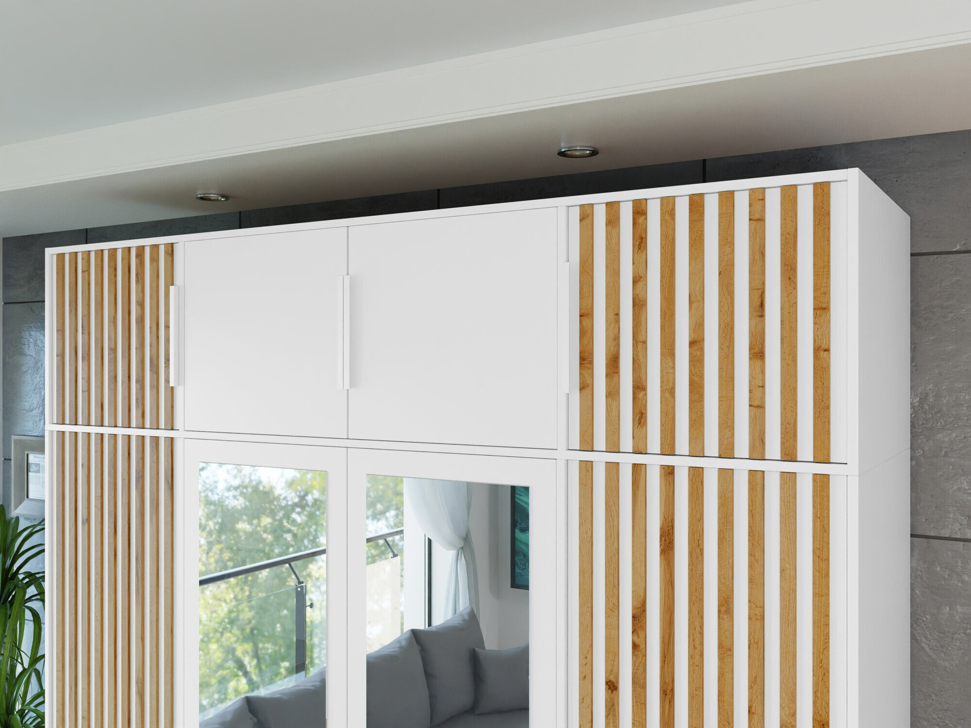 Buffet Collis II (Blanc + Chêne wotan)