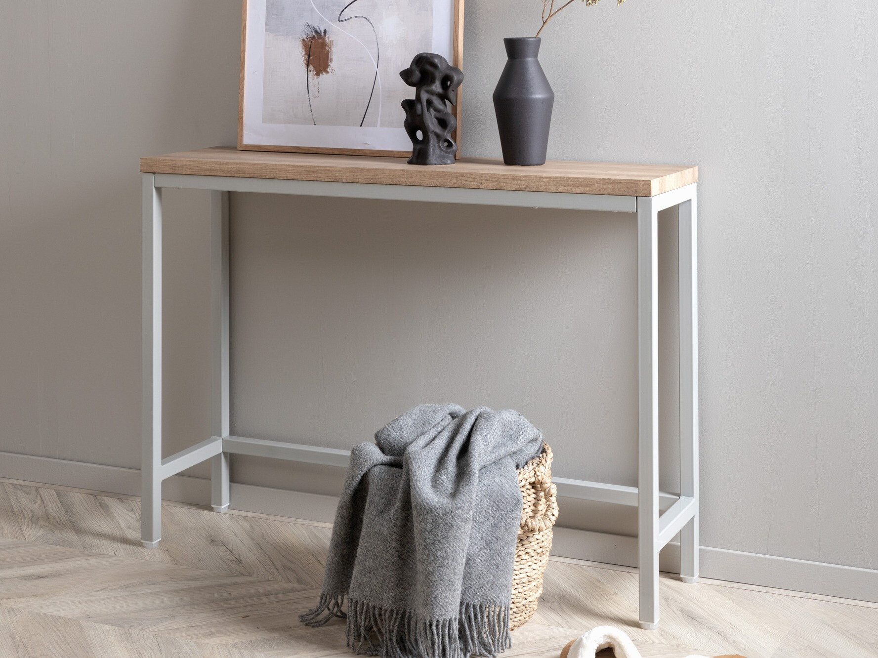 Console Dallas 2468 (Gris + Clair bois)