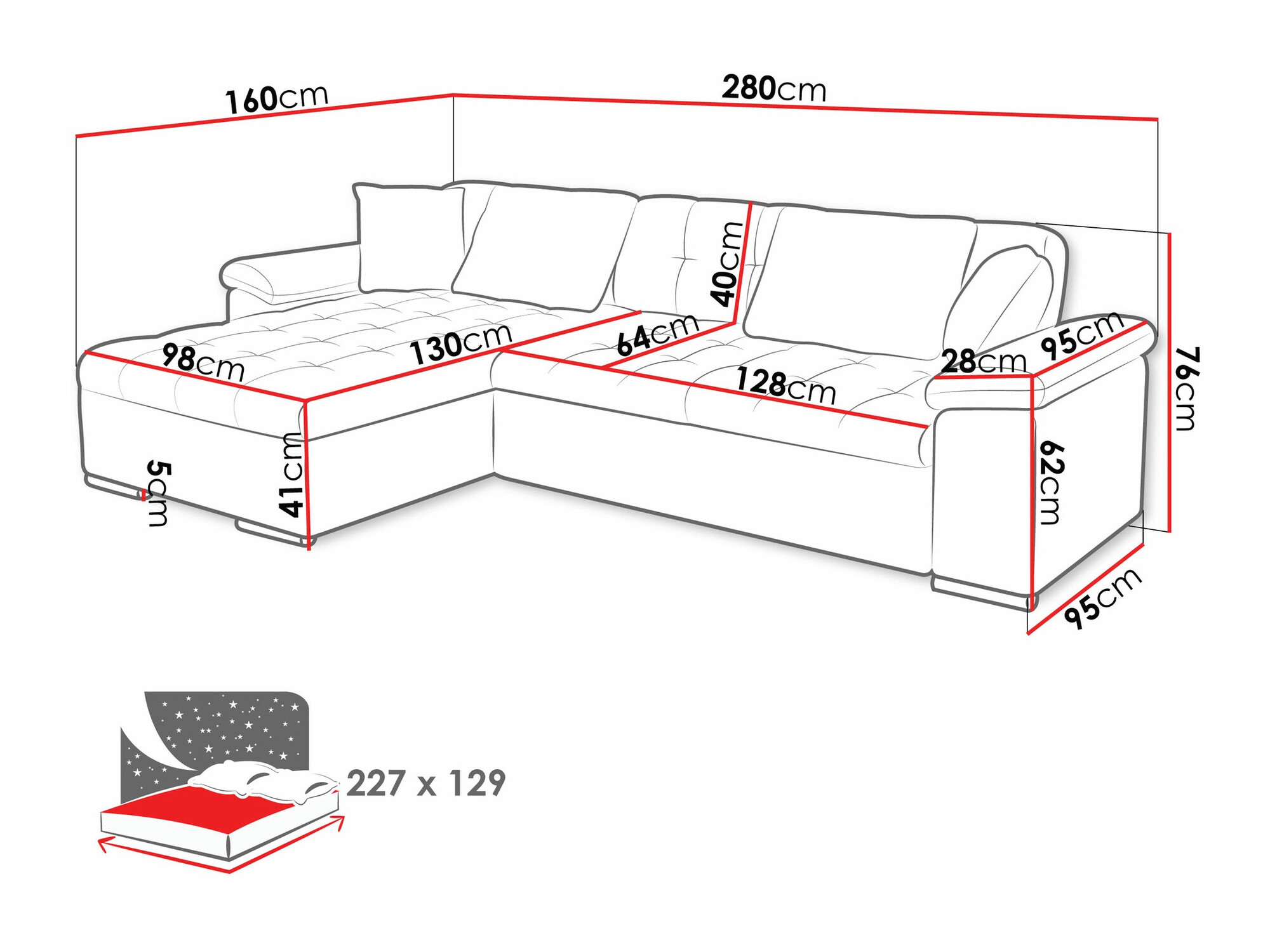 Canapé d'angle Comfivo 181 (Baloo 2074)