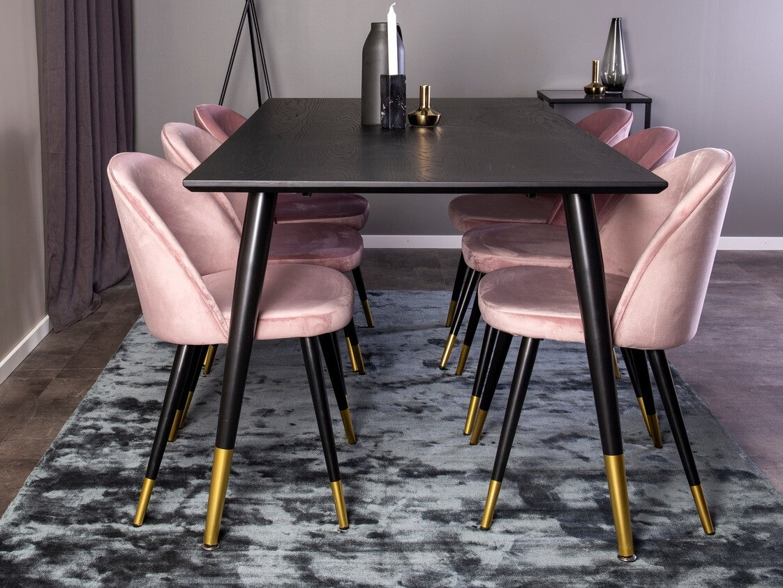 Salle à manger complète Dallas 346 (Rose + Noir)