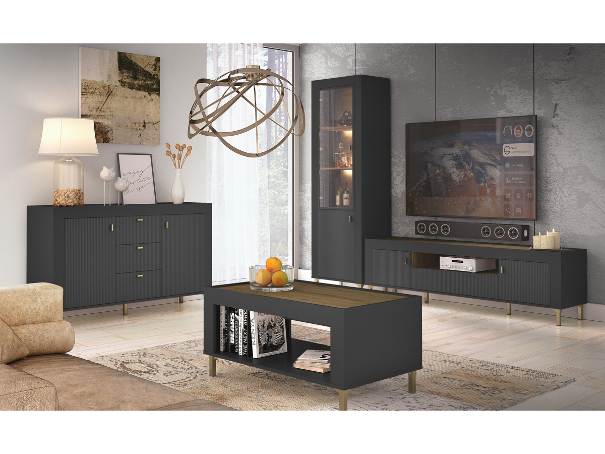 Table basse Mormavu 107 (Noir mat)