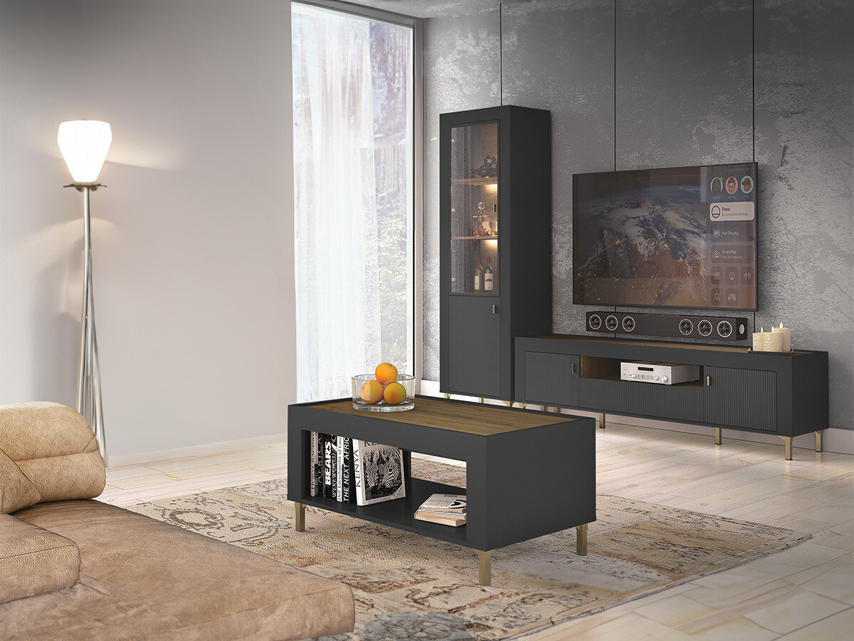 Ensemble de salon Mormavu 114 (Noir mat)
