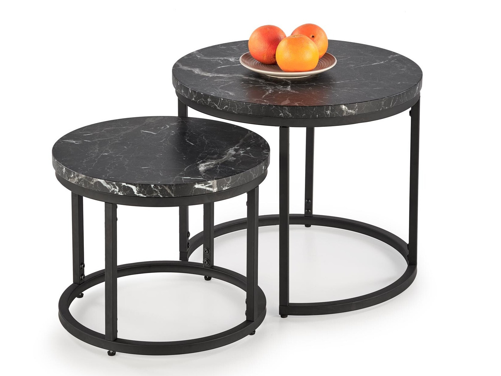 Ensemble tables basses Houston 951 (Marbre noir + Noir)