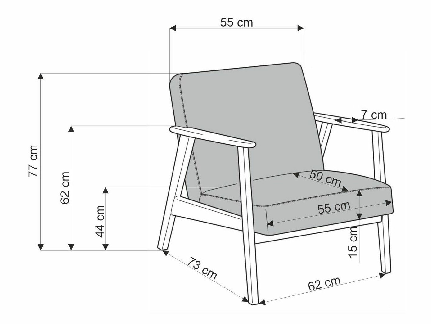 Fauteuil Houston 2116 (Beige + Noyer)