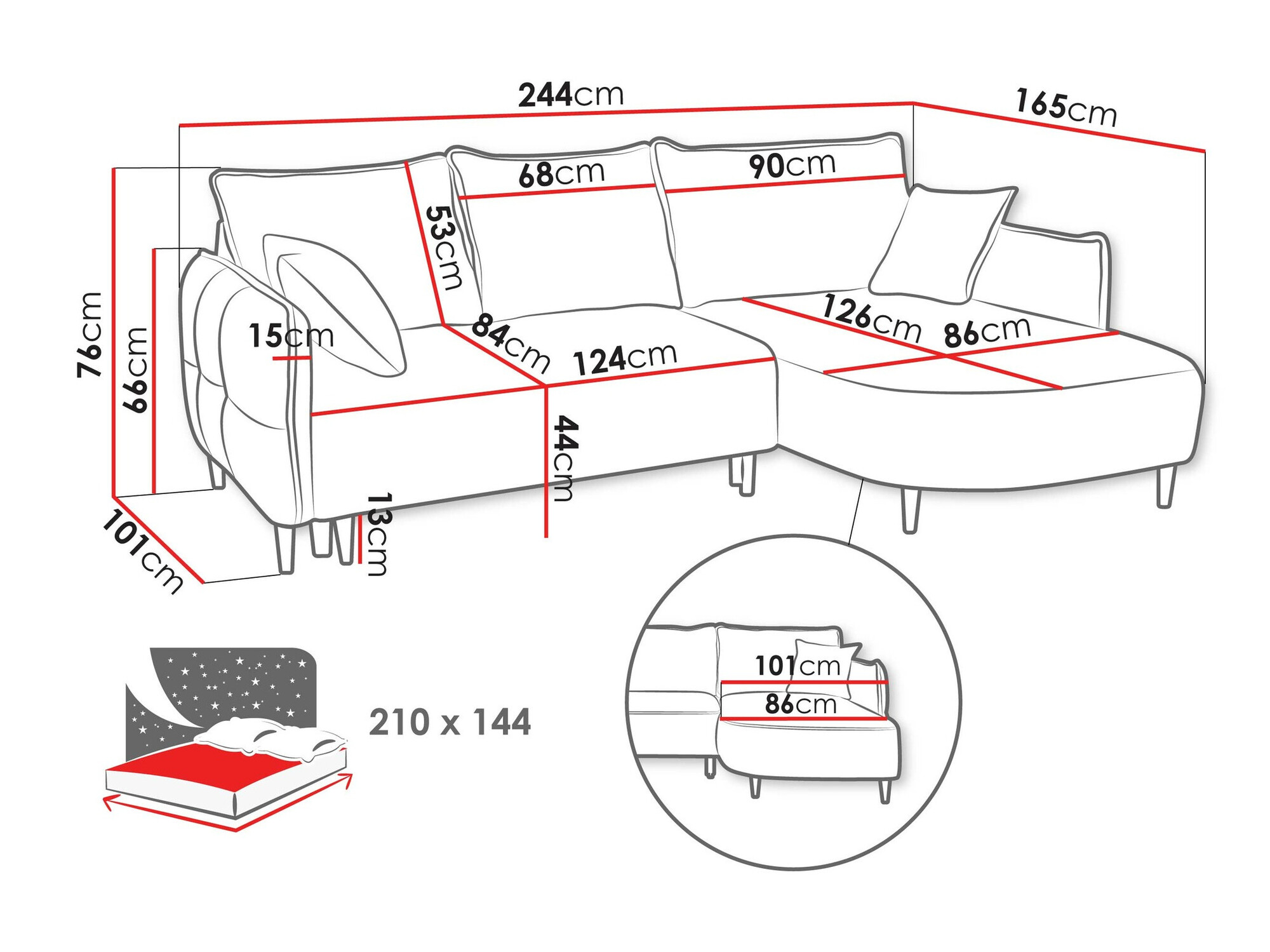Canapé d'angle TrendyNest 101 (Onega 07)