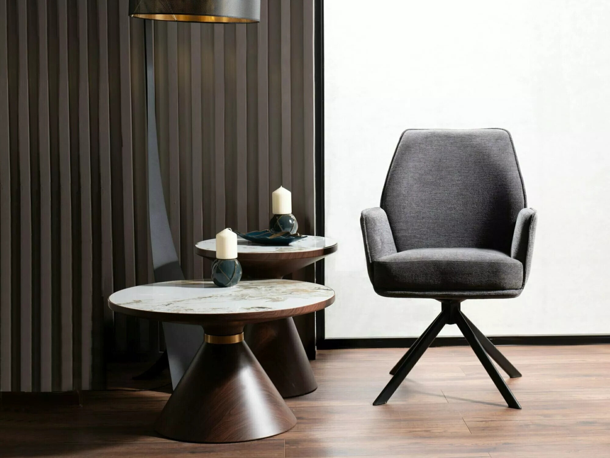 Chaise Detroit 423 (Gris foncé)