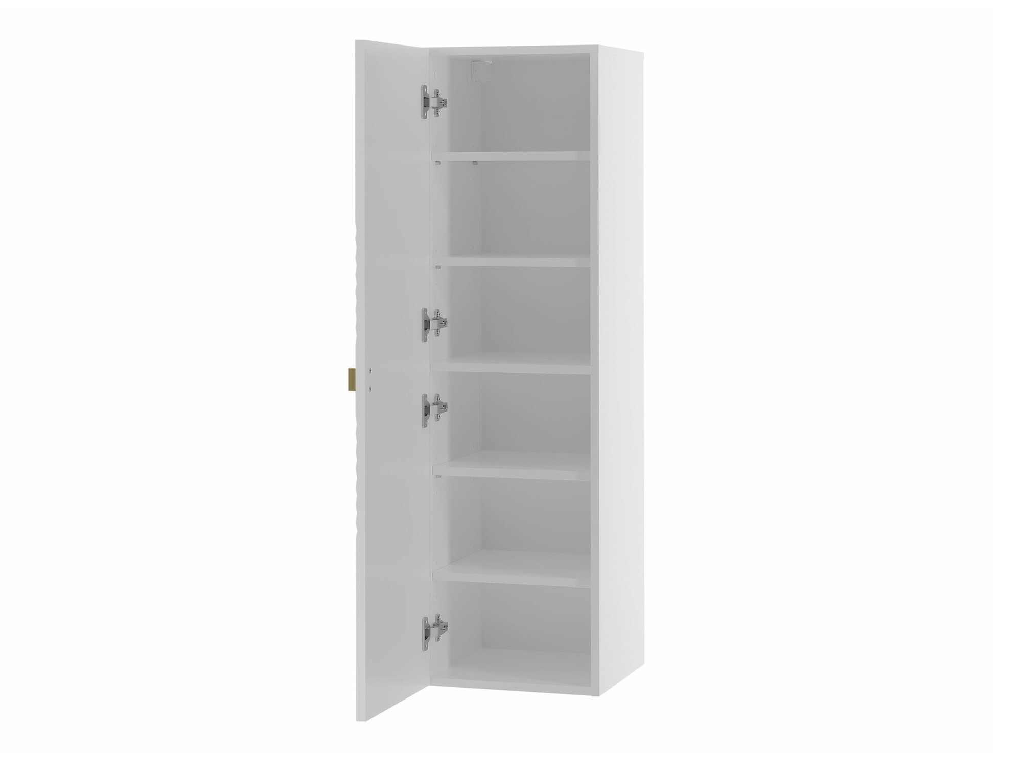 Armoire de salle de bain murale Levelbu 108 (Blanc + Blanc brillant)