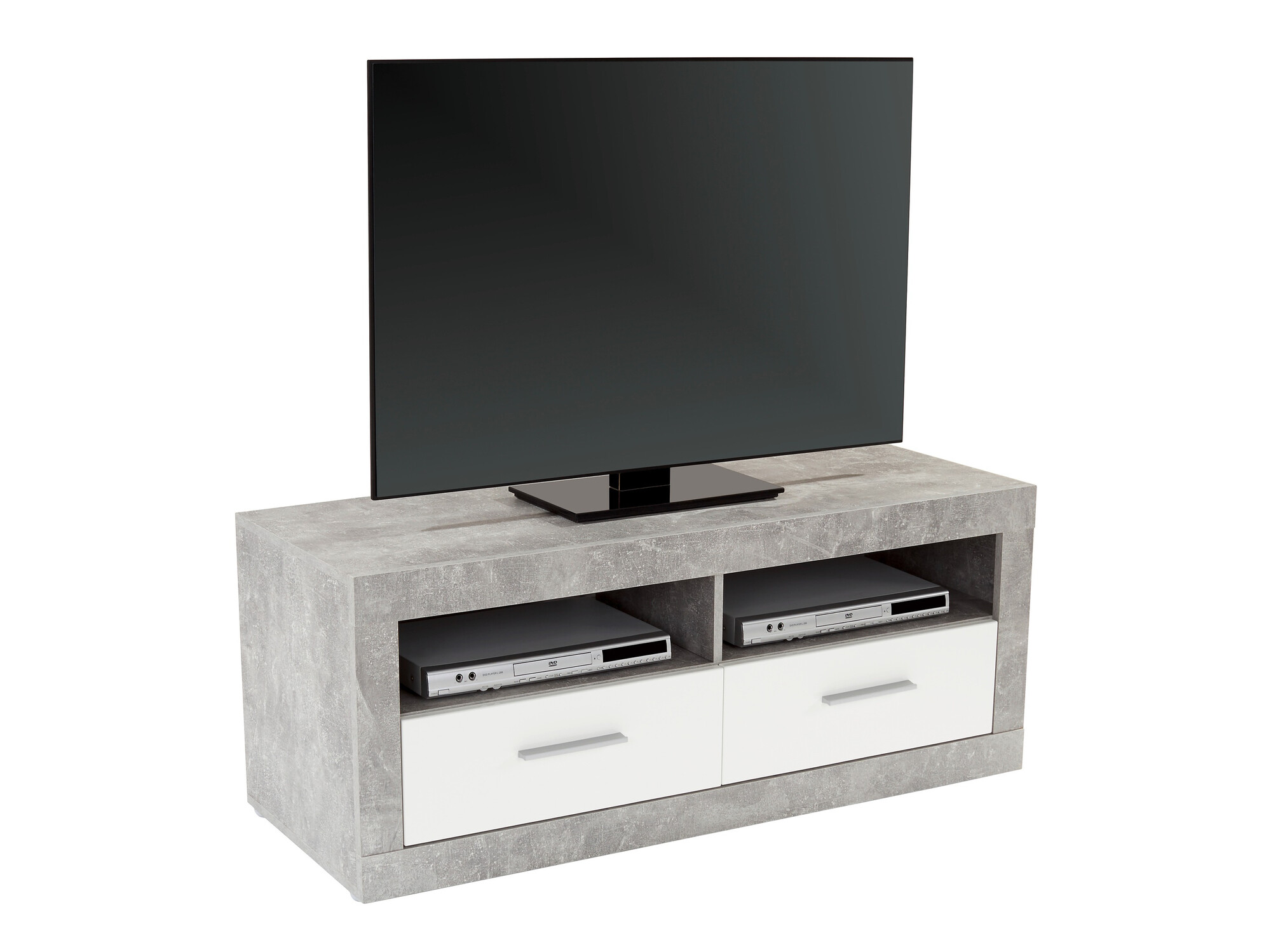 Meuble TV Romfera 102 (Blanc + Gris)