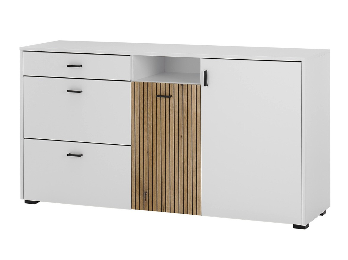 Commode Belmelu 107 (Blanc + Chêne)