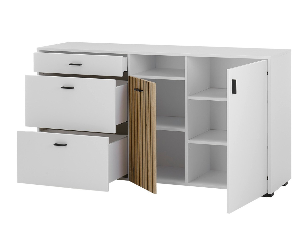 Commode Belmelu 107 (Blanc + Chêne)