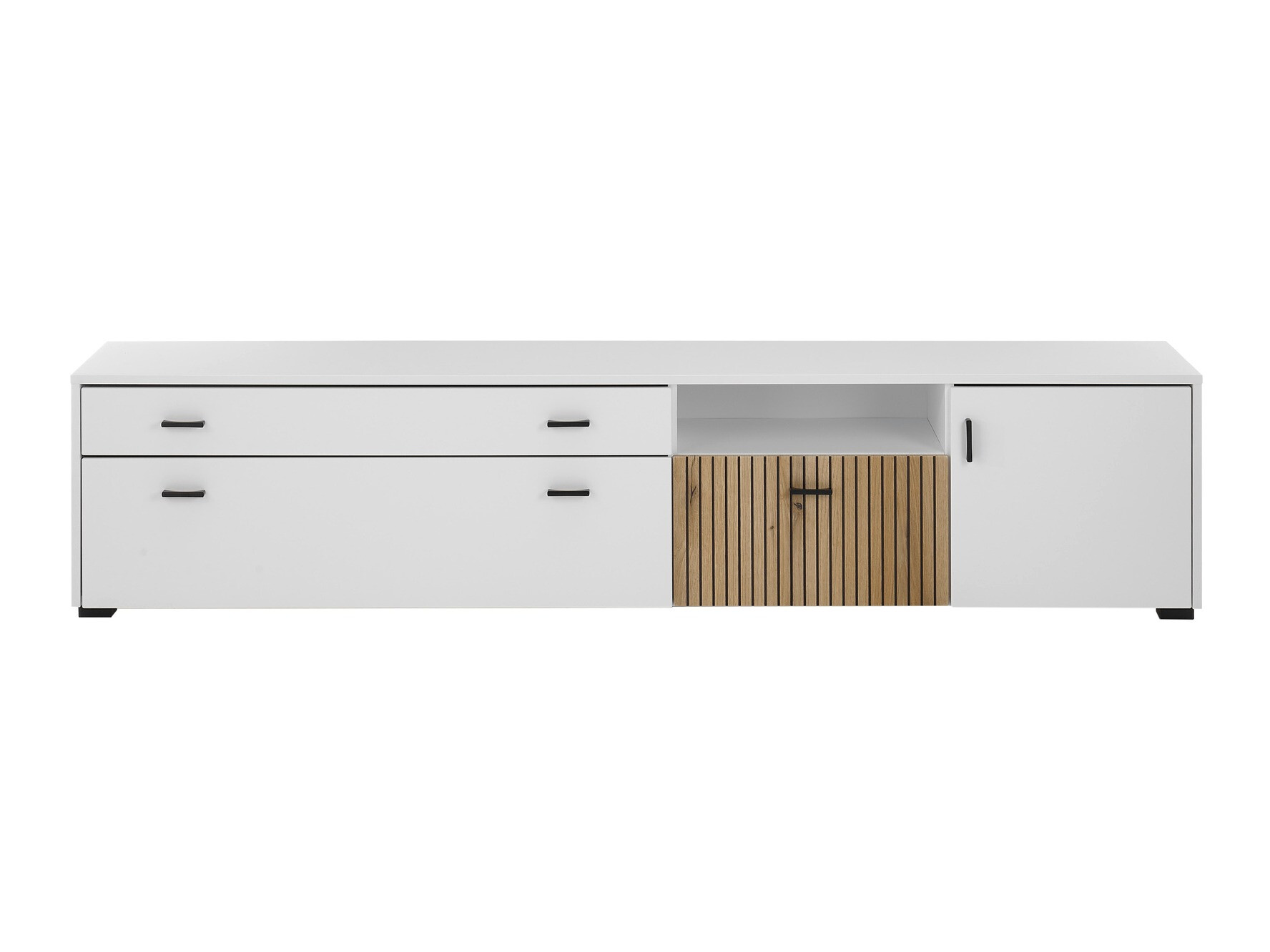 Meuble TV Belmelu 106 (Blanc + Chêne)