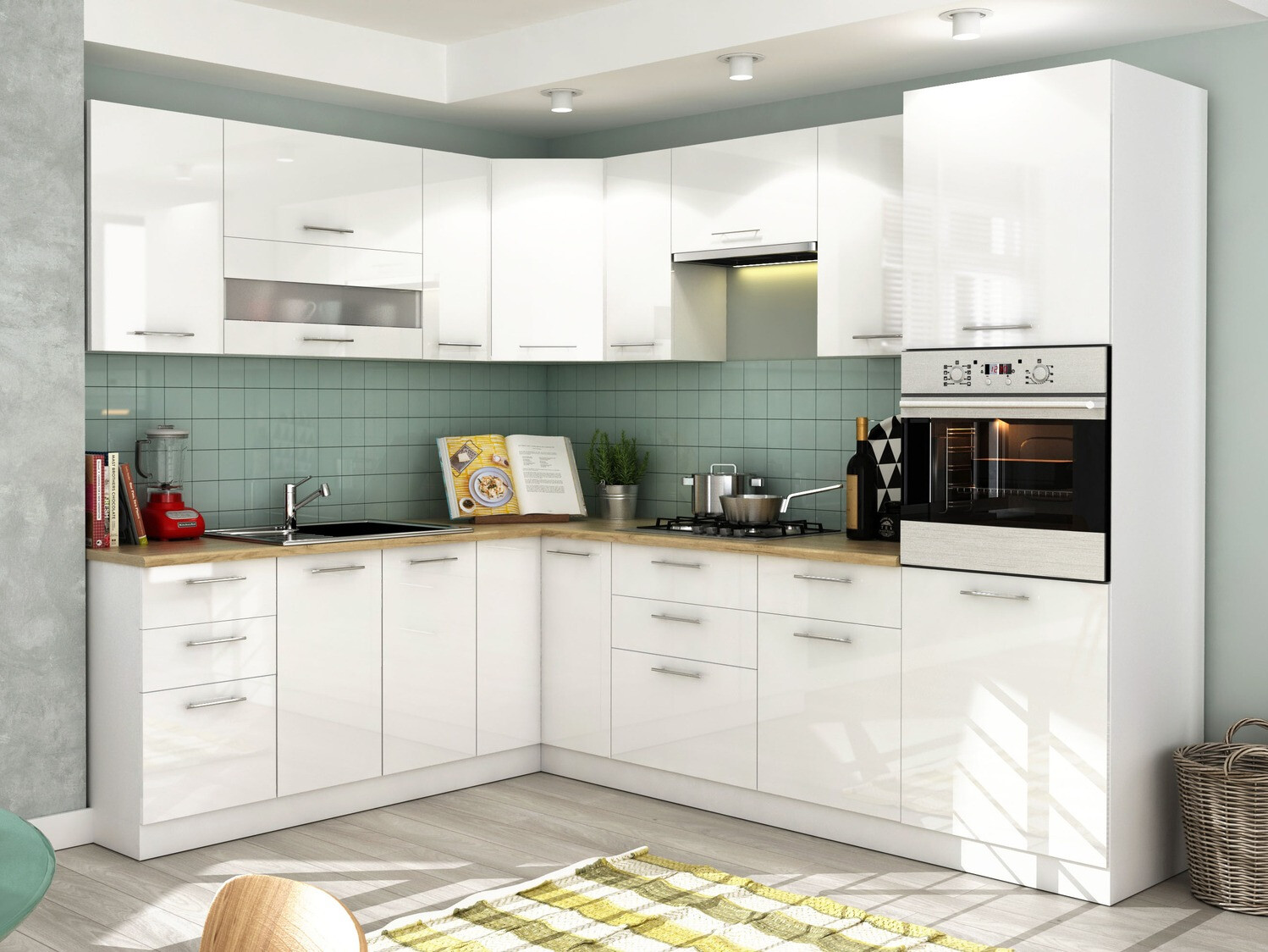 Armoire modulaire pour évier avec portes Tiffa White 138