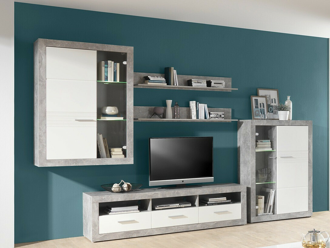 Ensemble de salon Romfera 116 (Gris + Blanc)