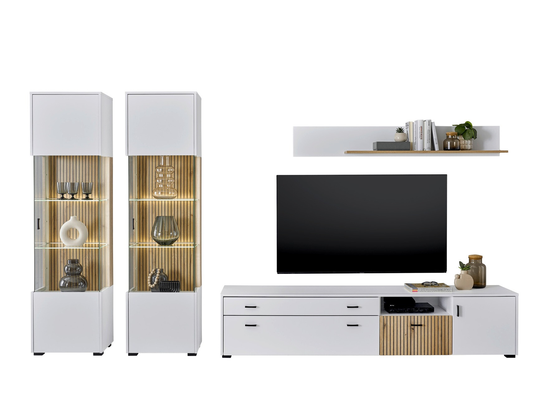 Ensemble de salon Belmelu 117 (Blanc + Chêne)