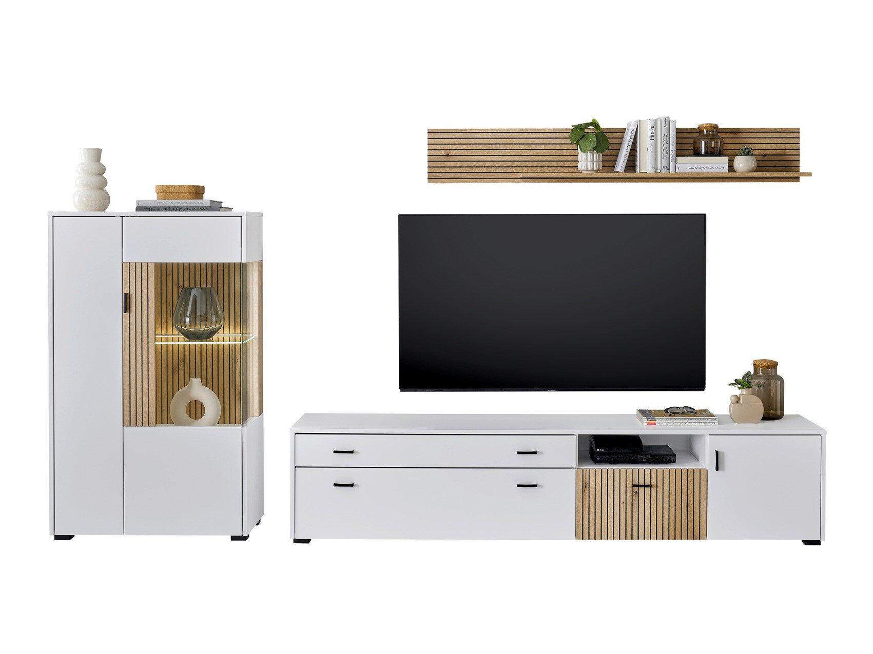 Ensemble de salon Belmelu 119 (Blanc + Chêne)