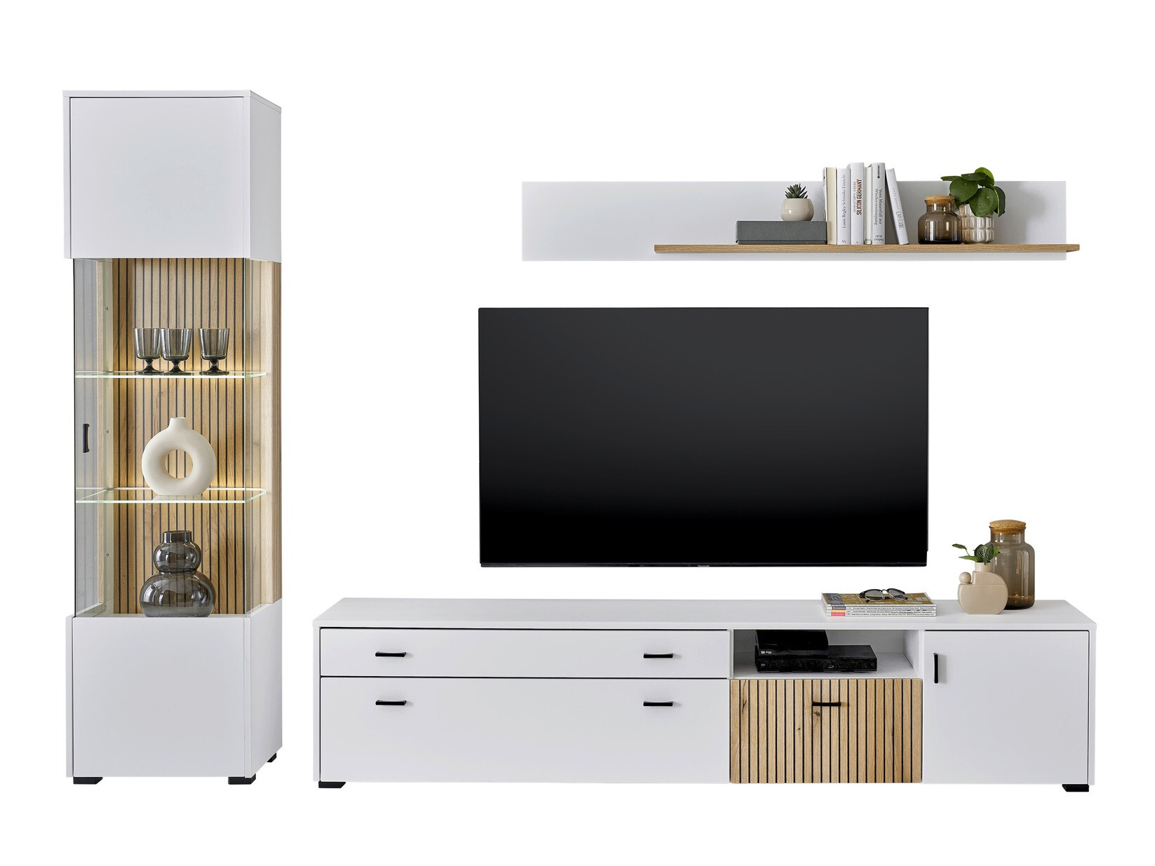 Ensemble de salon Belmelu 121 (Blanc + Chêne)