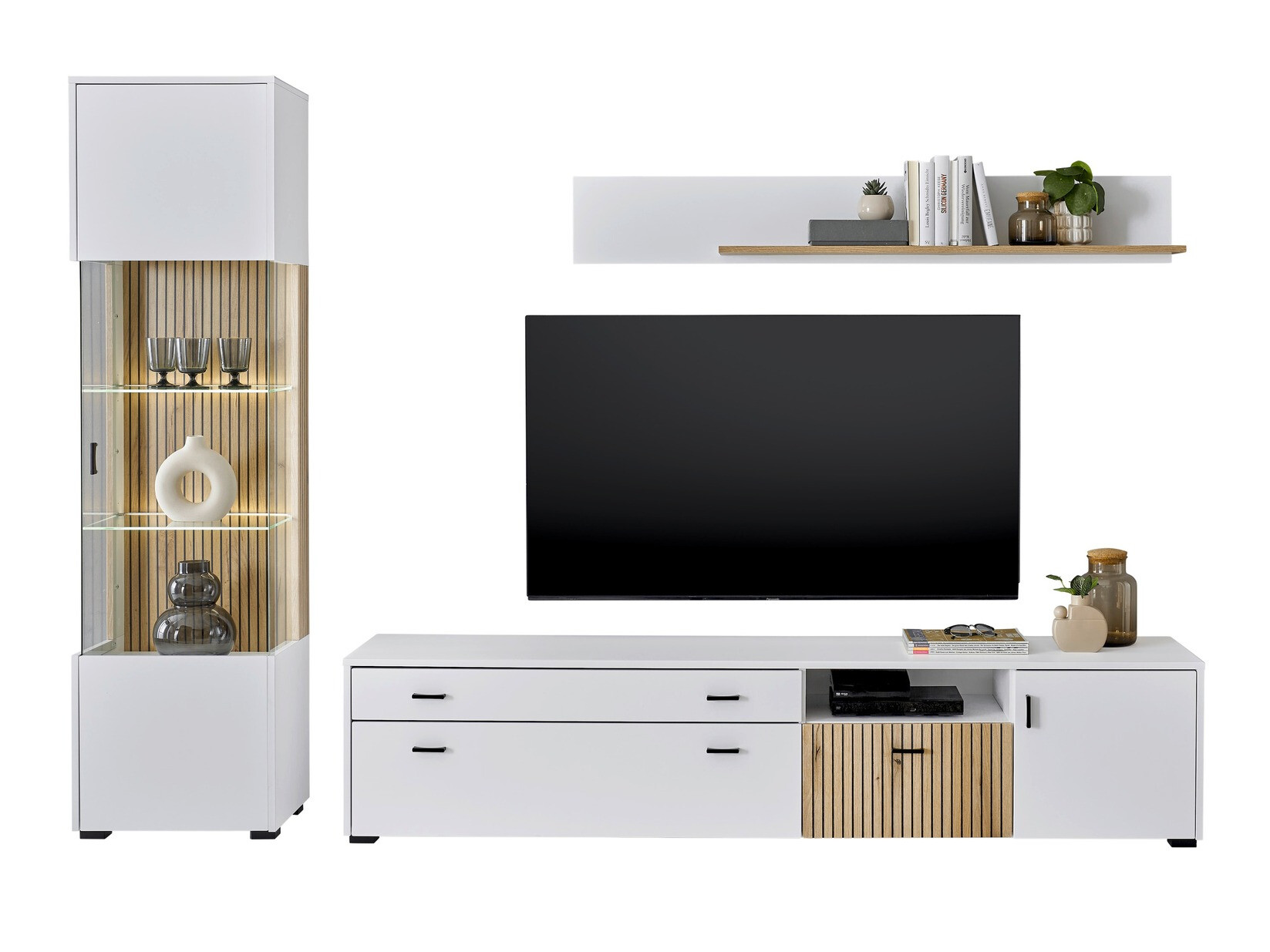 Ensemble de salon Belmelu 121 (Blanc + Chêne)