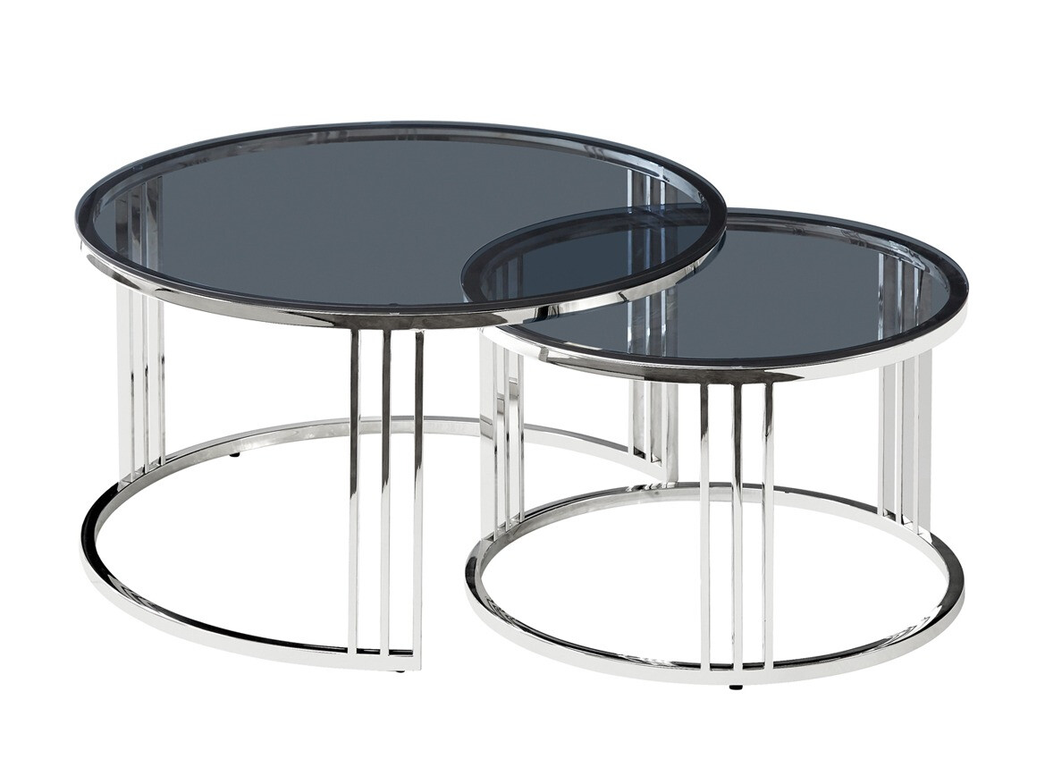 Ensemble tables basses Detroit 456 (Argent + Noir)