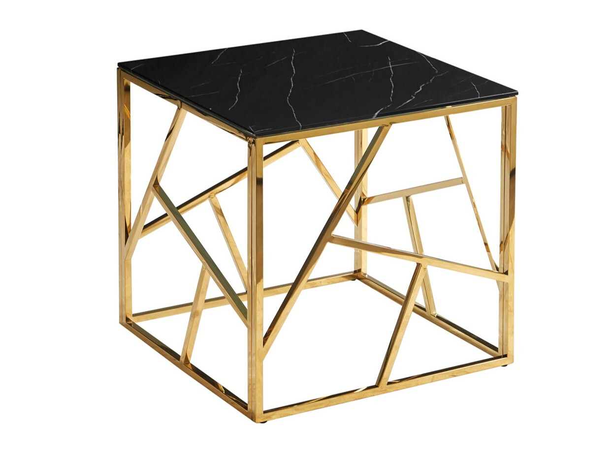 Table basse Detroit 458 (Doré + Marbre noir)