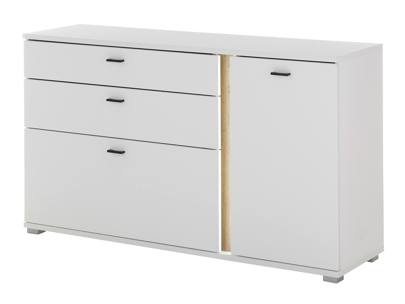 Commode Avimavi 106 (Blanc + Chêne wotan)